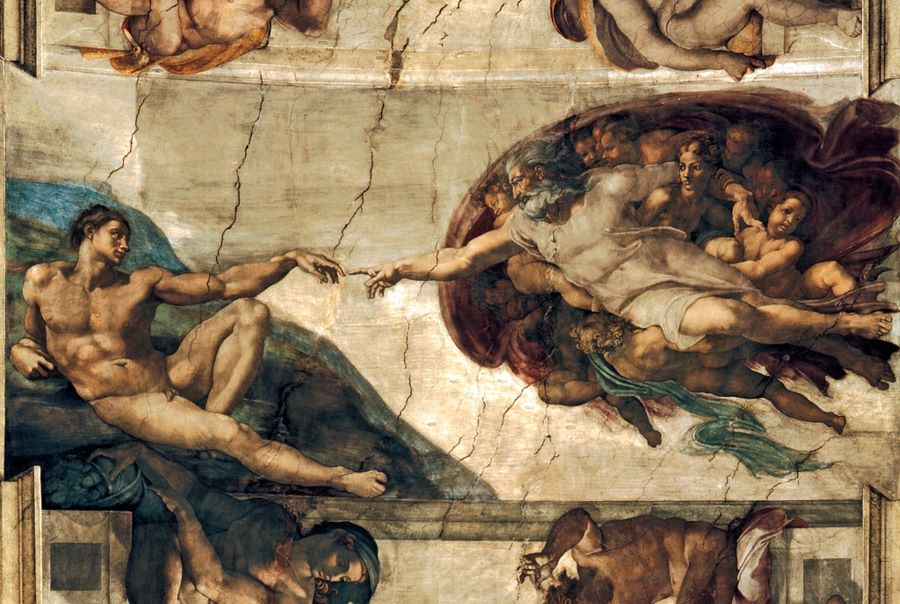 chúa tạo ra adam creation of adam tranh sơn dầu nổi tiếng thế giới của họa sĩ Michelangelo