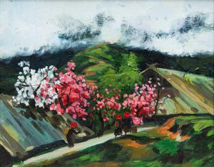 Con Đường Hoa - Tranh Sơn Dầu của Họa Sĩ Giáp Văn Tuấn