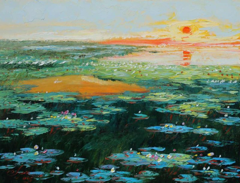 Hoàng Hôn V - Tranh Sơn Dầu HS Đặng Đình Ngõ
