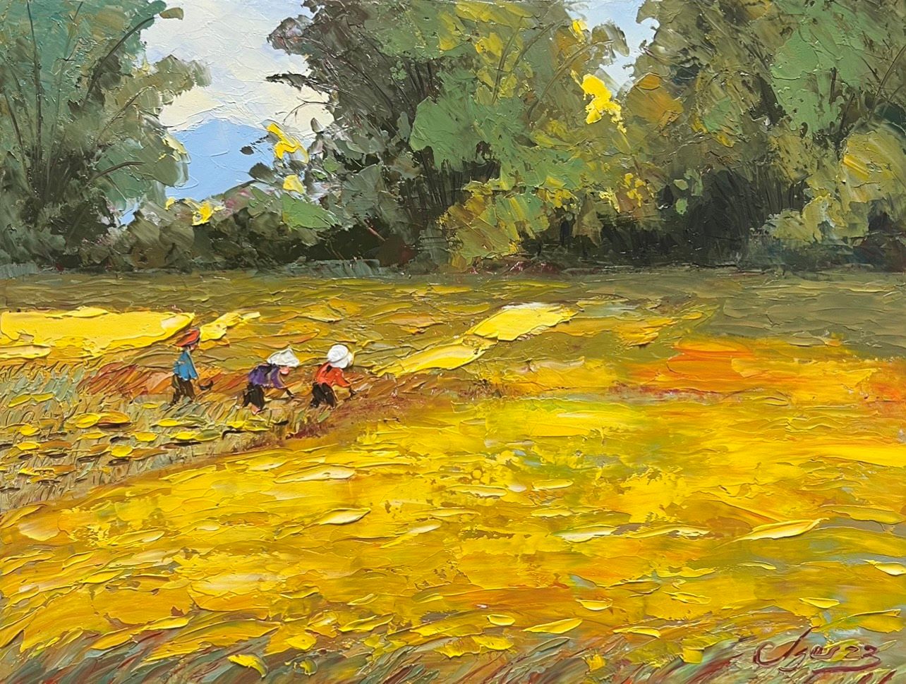 Mùa vàng II tranh sơn dầu họa sĩ Đặng Đình Ngỡ