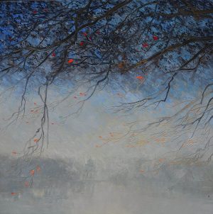 bên hồ III - tranh sơn dầu nghệ thuật đặng đình ngỡ