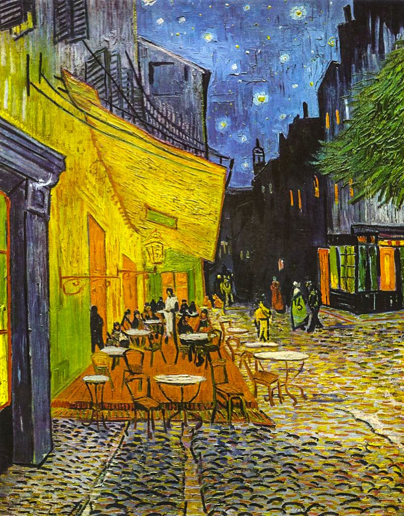 bức tranh cà phê vỉa hè trong đêm cafe terrace at night của họa sĩ van gogh