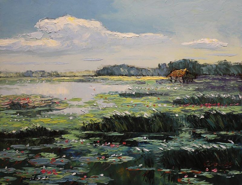 Chiều Buông - Tranh Sơn Dầu HS Đặng Đình Ngõ
