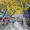 chiều thu - tranh phố acrylic phạm hoàng minh