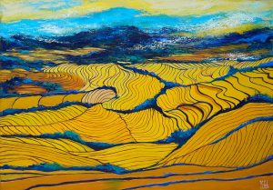 Chiều vàng - Tranh sơn dầu nghệ thuật của họa sĩ Minh Chính
