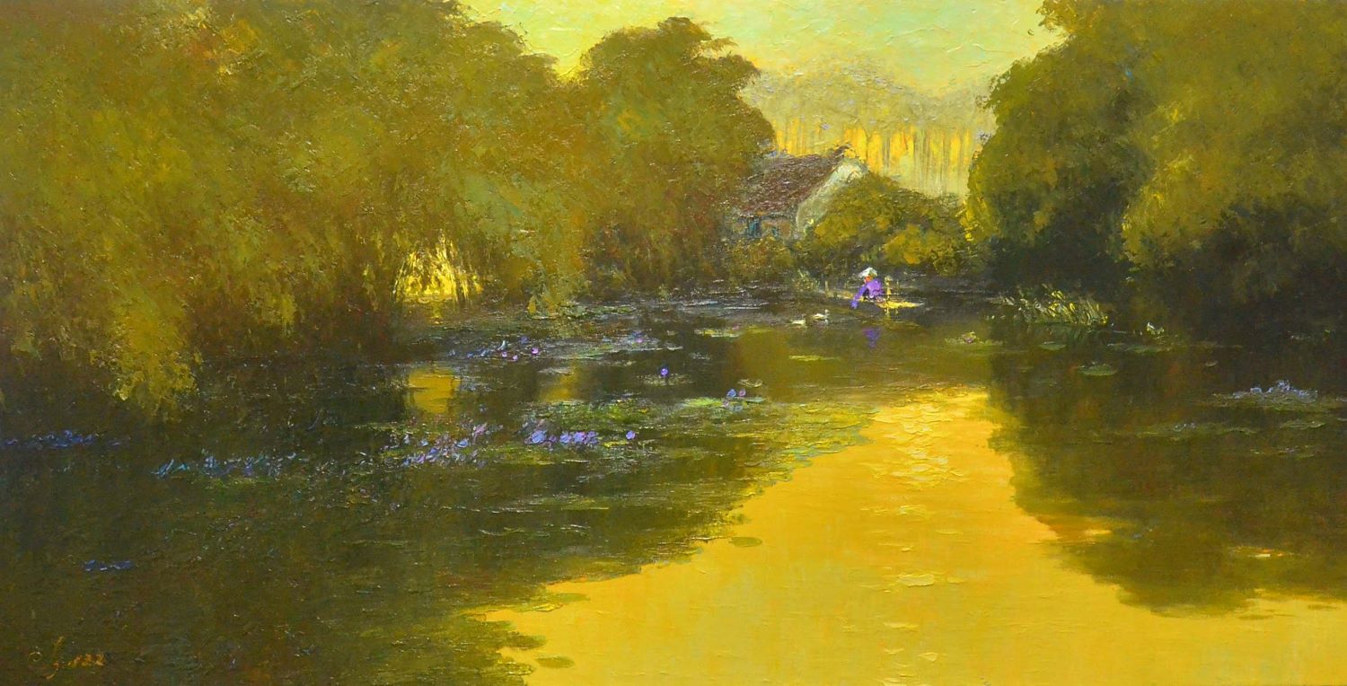 Chiều Vàng I - Tranh Sơn Dầu Nghệ Thuật của Họa Sĩ Đặng Đình Ngỡ