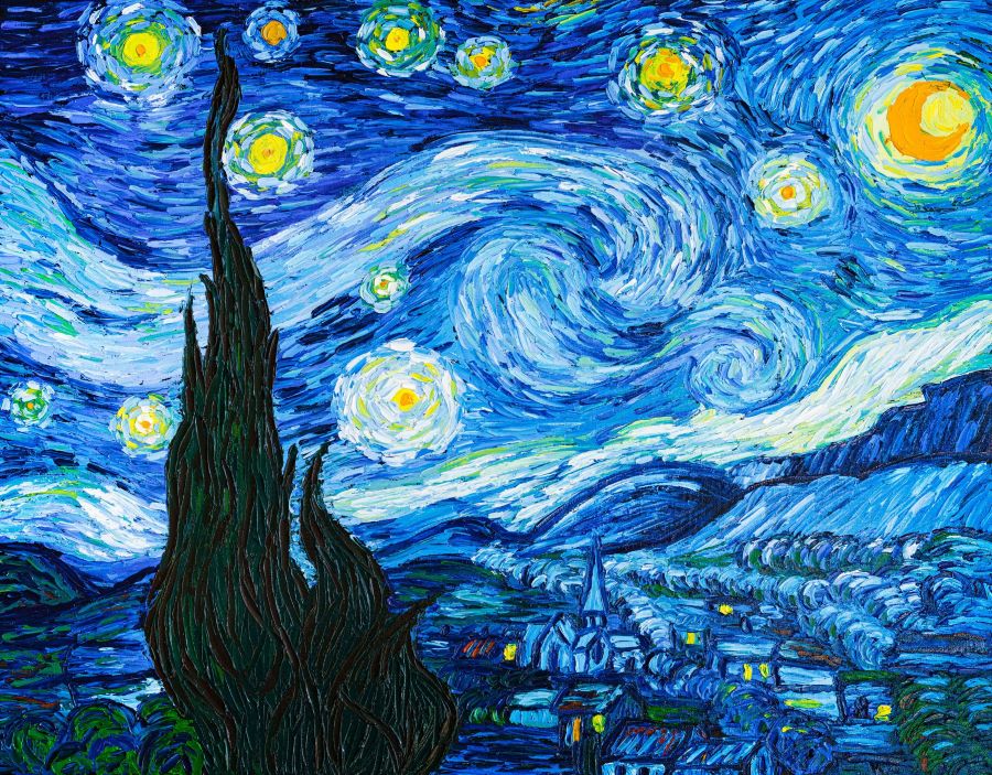 đêm đầy sao starry night tranh sơn dầu nổi tiếng thế giới của họa sĩ van gogh