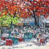 hà nội thu về - tranh acrylic phố