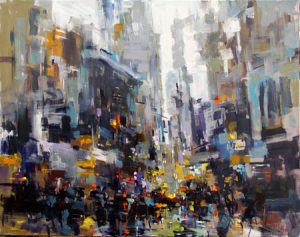 hà nội xưa và nay - tranh acrylic nghệ thuật