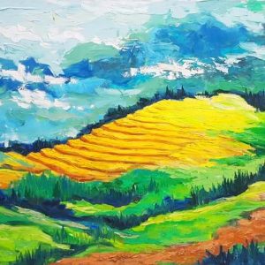 Mây Phủ Hoàng Liên Sơn - Tranh Acrylic Đẹp của Họa Sĩ Minh Chính