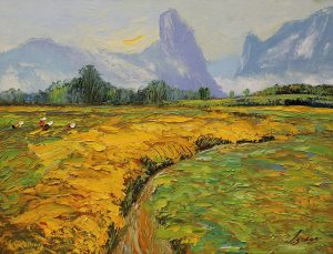 Mùa Gặt VIII - Tranh Sơn Dầu HS Đặng Đình Ngõ
